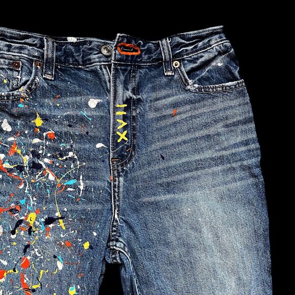 Hippie Jeans Abercrombie & Fitch Sz 27 Womens Embroidered Painted Art to Wear - Picture 3 of 11